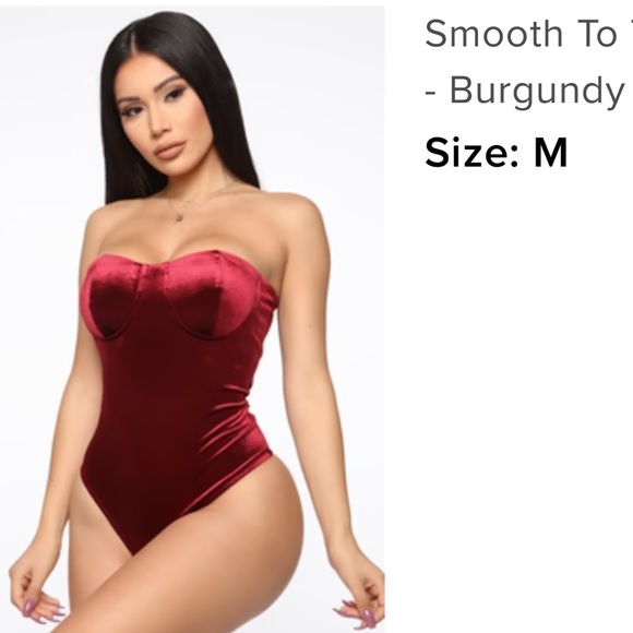 Like New Fashion Nova velvet bodysuit size M - Picture 1 of 2